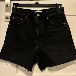 Zara black denim shorts